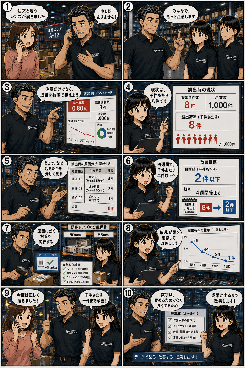 PANDASTUDIO WAY マンガ 第11話 数値で進める誤出荷改善