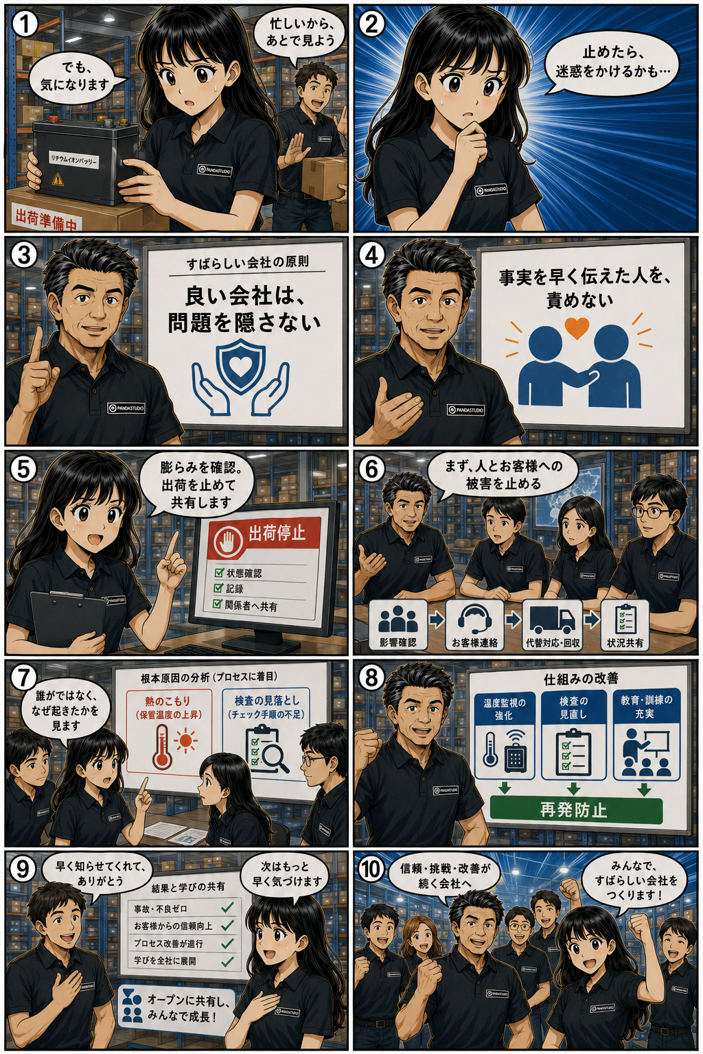 PANDASTUDIO WAY マンガ 第14話 問題を隠さず、信頼を築く会社